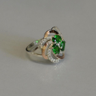 Каблучка із срібла з золотими напайками (пластинами)