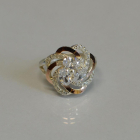 Каблучка із срібла з золотими напайками (пластинами)