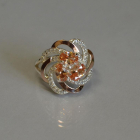 Каблучка із срібла з золотими напайками (пластинами)