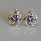 Серьги серебряные с золотыми напайками (пластинами)