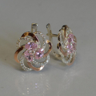 Серьги серебряные с золотыми напайками (пластинами)