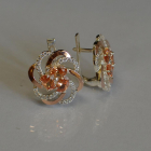 Серьги серебряные с золотыми напайками (пластинами)