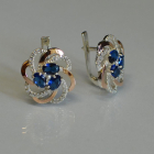 Серьги серебряные с золотыми напайками (пластинами)