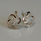 Серьги серебряные с золотыми напайками (пластинами)