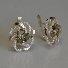 Серьги серебряные с золотыми напайками (пластинами)