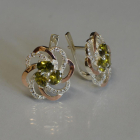 Серьги серебряные с золотыми напайками (пластинами)