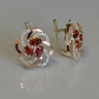 Серьги серебряные с золотыми напайками (пластинами)