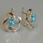 Серьги серебряные с золотыми напайками (пластинами)