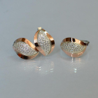 Серебряный комплект с золотыми вставками