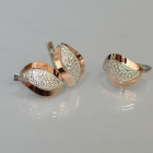 Серебряный комплект с золотыми вставками