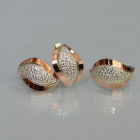 Серебряный комплект с золотыми вставками