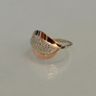 Срібна кабулучка з золотими вставками і фіанітами