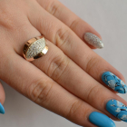 Срібна кабулучка з золотими вставками і фіанітами