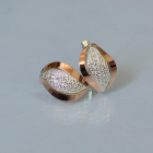 Сережки срібні з золотими вставками