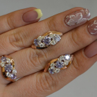 Комплект серебряный с золотыми вставками(пластинами)