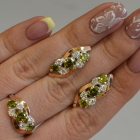 Комплект серебряный с золотыми вставками(пластинами)