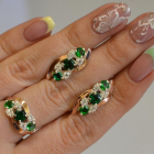 Комплект серебряный с золотыми вставками(пластинами)