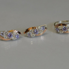 Комплект серебряный с золотыми вставками(пластинами)