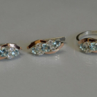 Комплект серебряный с золотыми вставками(пластинами)