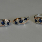 Комплект серебряный с золотыми вставками(пластинами)