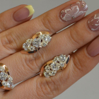 Комплект серебряный с золотыми вставками(пластинами)