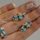 Комплект серебряный с золотыми вставками(пластинами)