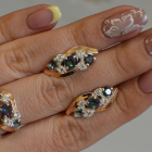 Комплект серебряный с золотыми вставками(пластинами)