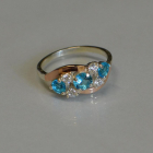 Каблучка срібна з золотими вставками (пластинами)