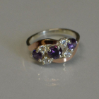 Каблучка срібна з золотими вставками (пластинами)