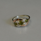 Каблучка срібна з золотими вставками (пластинами)