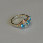 Каблучка срібна з золотими вставками (пластинами)