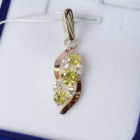 Серебряная подвеска с золотими вставками