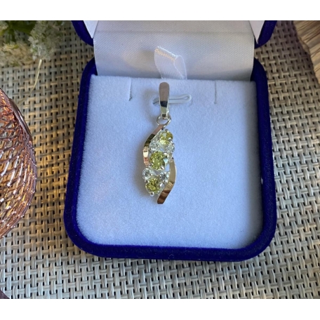 Серебряная подвеска с золотими вставками