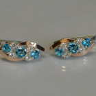 Сережки срібні з золотими вставками (пластинами)