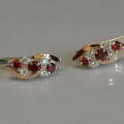 Сережки срібні з золотими вставками (пластинами)