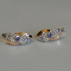 Сережки срібні з золотими вставками (пластинами)