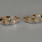 Сережки срібні з золотими вставками (пластинами)