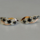 Сережки срібні з золотими вставками (пластинами)