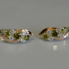 Сережки срібні з золотими вставками (пластинами)