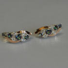 Сережки срібні з золотими вставками (пластинами)