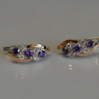 Сережки срібні з золотими вставками (пластинами)