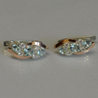 Сережки срібні з золотими вставками (пластинами)