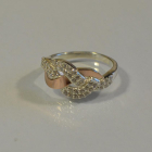 Каблучка срібна з золотими напайками