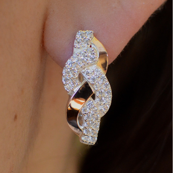 Сережки срібні з золотими напайками