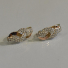 Сережки срібні з золотими напайками