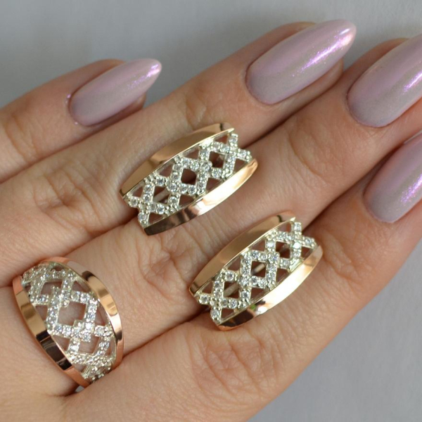 Набір срібло з золотом