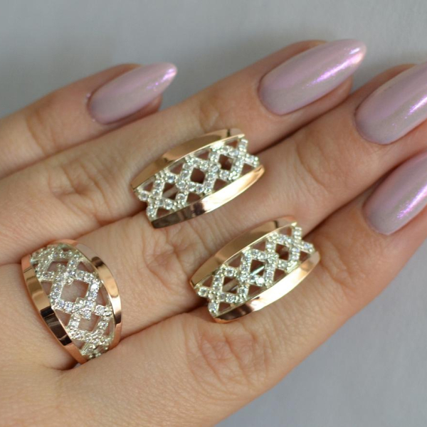 Набір срібло з золотом