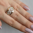 Кольцо серебро с золотом