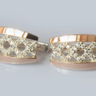 Сережки срібло з золотом