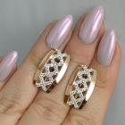 Сережки срібло з золотом